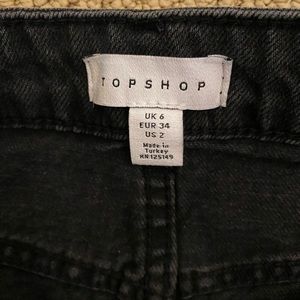 Top shop black denim skirt